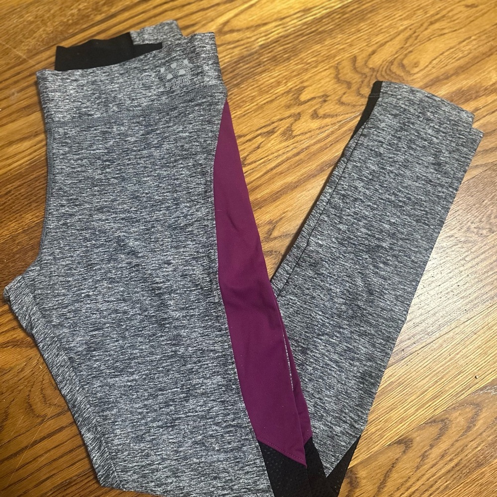 PINK Gray and Purple Leggings
